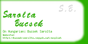 sarolta bucsek business card